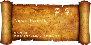 Papdi Henrik névjegykártya