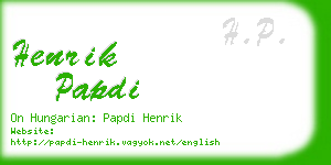 henrik papdi business card